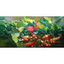 Pintura china de los pescados de Koi